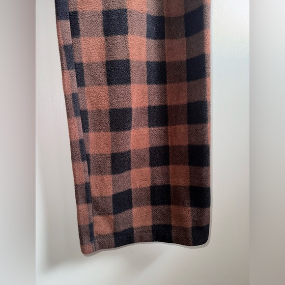 Skims Brown Plaid Polyester Fleece Pajama Set Women’s Size Large - Picture 10 of 13
